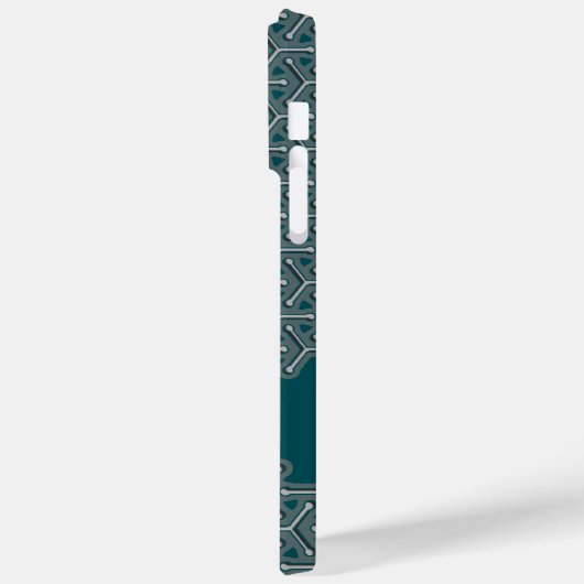 Kubieke staalnaam donkerblauwgroen gepatterd Case-Mate iPhone case (Achterkant / Links)