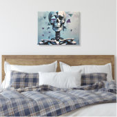 kubisch skelet canvas afdruk (Insitu (Slaapkamer))