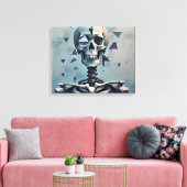 kubisch skelet canvas afdruk (Insitu (Woonkamer))