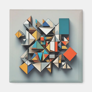 Kubisme Abstracte Kunst Kleurrijke Dynamiek Uniek Magneet