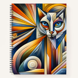 Kubisme Cat Design Bullet Line Notitieboek