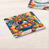 Kubisme Fruitschaal Bloemen Onderzetter Set (Schuin)