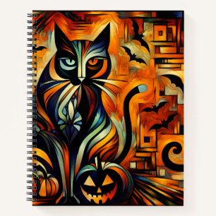 Kubisme Halloween Cat Bullet Line Recept Notitiebo Notitieboek