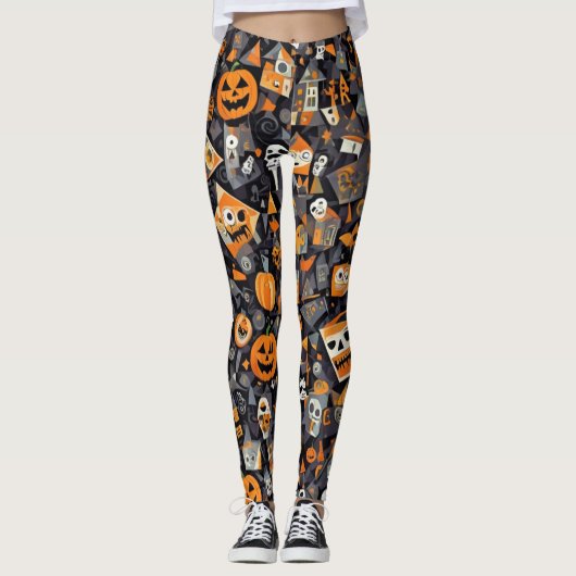 Kubisme Halloween Leggings (Voorkant)