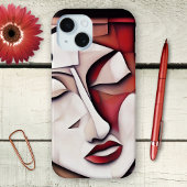 Kubisme Hedendaagse Kunst Abstract Gezicht Telefoo Case-Mate iPhone Case