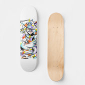 Kubisme hond skateboard dek (Voorkant)