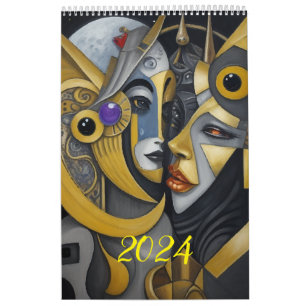 Kubisme in de stijl van Picasso. 2024 Kalender