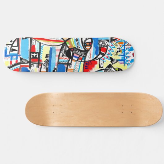 Kubisme jongen skateboards dek (Horizontaal)