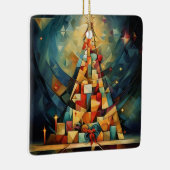 Kubisme Kerstboom Keramisch Ornament (Rechts)