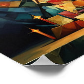 Kubisme Kerstboom Poster (Hoek)