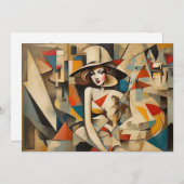  kubisme kunst stijlvol abstract elke gelegenheid feestdagenkaart (Voorkant / Achterkant)