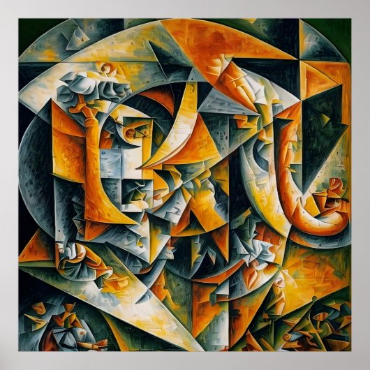 Kubisme Landschap 2 Poster (Voorkant)