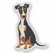 Kubisme Manchester Terrier, Schattige charme, klei Sticker (Voorkant)