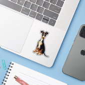 Kubisme Manchester Terrier, Schattige charme, klei Sticker (Laptop met iPhone)