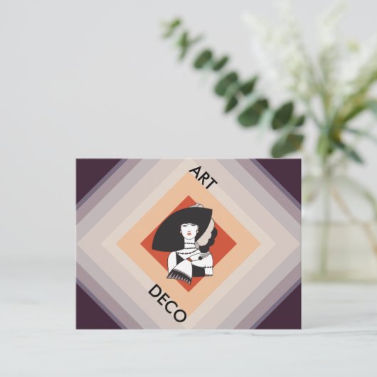 Kubisme Motief Mode Dame Briefkaart (Staand voorkant)