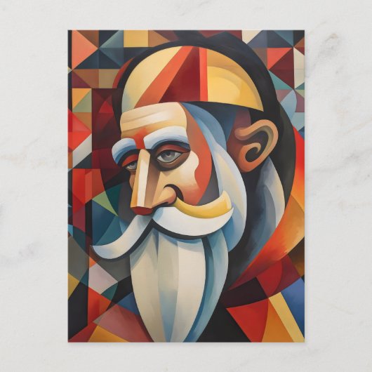 Kubisme Sinterklaas Feestdagenkaart (Voorkant)