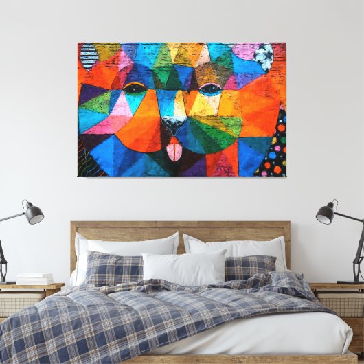 Kubisme Stadskunst Canvas Afdruk (Insitu (Slaapkamer))