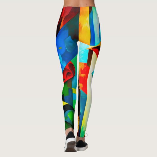 Kubisme Stijlvolle vrouwen Leggings (Achterkant)