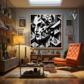 Kubisme Vrouw Zwart-wit Poster