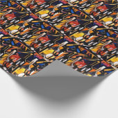 Kubisme Wijn Thema's: Flessen & Druiven Cadeaupapier (Hoek)