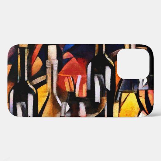 Kubisme Wijn Thema's: Flessen & Druiven Case-Mate iPhone Case (Achterkant (horizontaal))