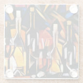 Kubisme Wijn Thema's: Flessen & Druiven Glazen Onderzetter (Achterkant)