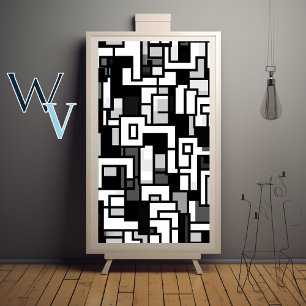 Kubisme Zwarte en Witte Kunst Poster