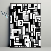 Kubisme Zwarte en Witte Kunst Poster