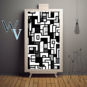 Kubisme Zwarte en Witte Kunst Poster