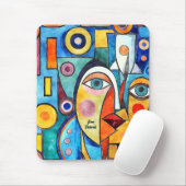 Kubismeontwerp Muismat (Met muis)