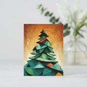 Kubismus, Weihnachtsbaum an Weihnachten. Gemalt. Briefkaart (Staand voorkant)