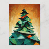 Kubismus, Weihnachtsbaum an Weihnachten. Gemalt. Briefkaart (Voorkant)