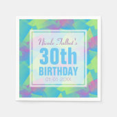 Kubist Abstract Pastel 30e Verjaardag Papier Serve Servetten (Voorkant)