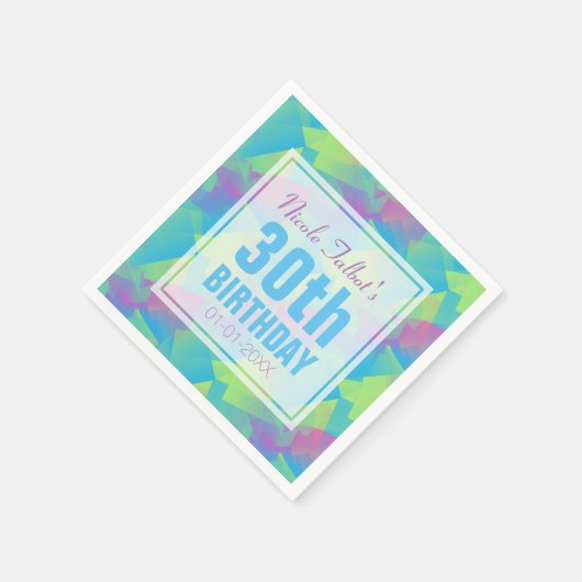 Kubist Abstract Pastel 30e Verjaardag Papier Serve Servetten (Hoek)
