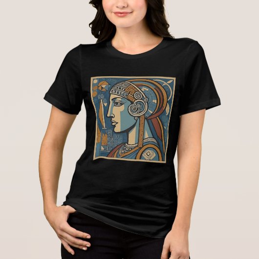 Kubist Athena Godin van Wijsheid Tri-Blend Shirt (Voorkant)