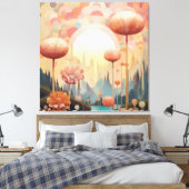 Kubist Botanical Reverie Abstract landschap Canvas Afdruk (Insitu (Slaapkamer))