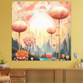 Kubist Botanical Reverie Abstract landschap Canvas Afdruk (Insitu (Woonkamer))