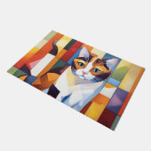 Kubist Calico Cat Art Deurmat (Schuin)