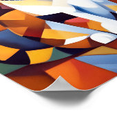 Kubist Calico Cat Art Poster (Hoek)