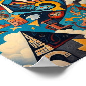 Kubist Graffiti ART- Een fusie van kunst en AI-Pos Poster (Hoek)