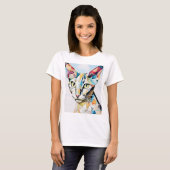 Kubist Oriental Cat Tshirt (Voorkant volledig)