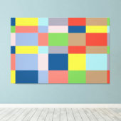Kubist Quilt in lentekleuren Canvas Afdruk (Insitu (Houten vloer))