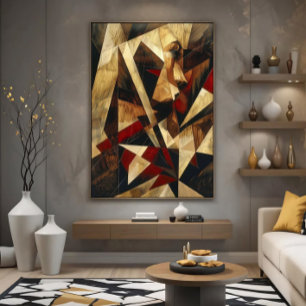 Kubistisch Abstract Portret Canvas Afdruk
