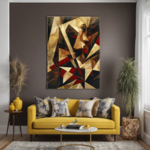 Kubistisch Abstract Portret Poster