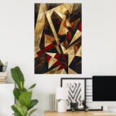 Kubistisch Abstract Portret Poster (Thuiskantoor)