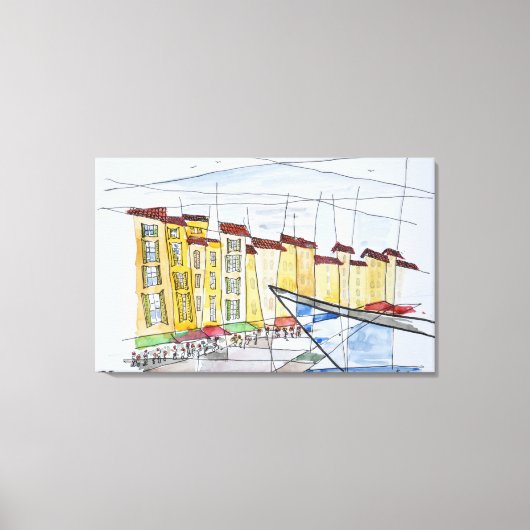 Kubistisch Abstract | Saint-Tropez, Côte d'Azur Canvas Afdruk (Voorkant)