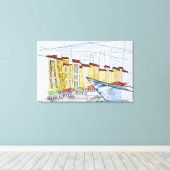Kubistisch Abstract | Saint-Tropez, Côte d'Azur Canvas Afdruk (Insitu (Houten vloer))
