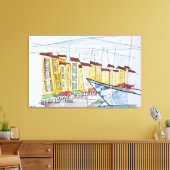 Kubistisch Abstract | Saint-Tropez, Côte d'Azur Canvas Afdruk (Insitu (Woonkamer))