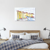 Kubistisch Abstract | Saint-Tropez, Côte d'Azur Canvas Afdruk (Insitu (Slaapkamer))