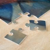 Kubistisch Expressionistisch Winterdorp Legpuzzel (Zijkant)